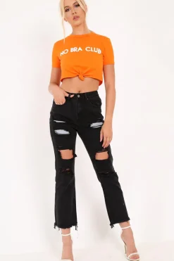 Rebellious Fashion Black Extreme Distressed Jeans - Isaly