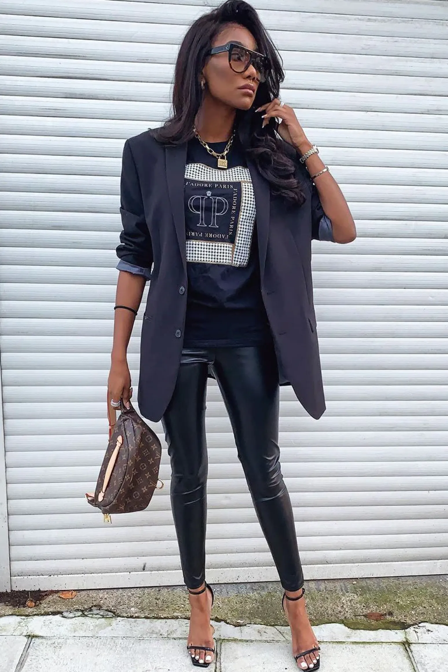 Rebellious Fashion Black Faux Leather Extreme High Waist Leggings - Tarini