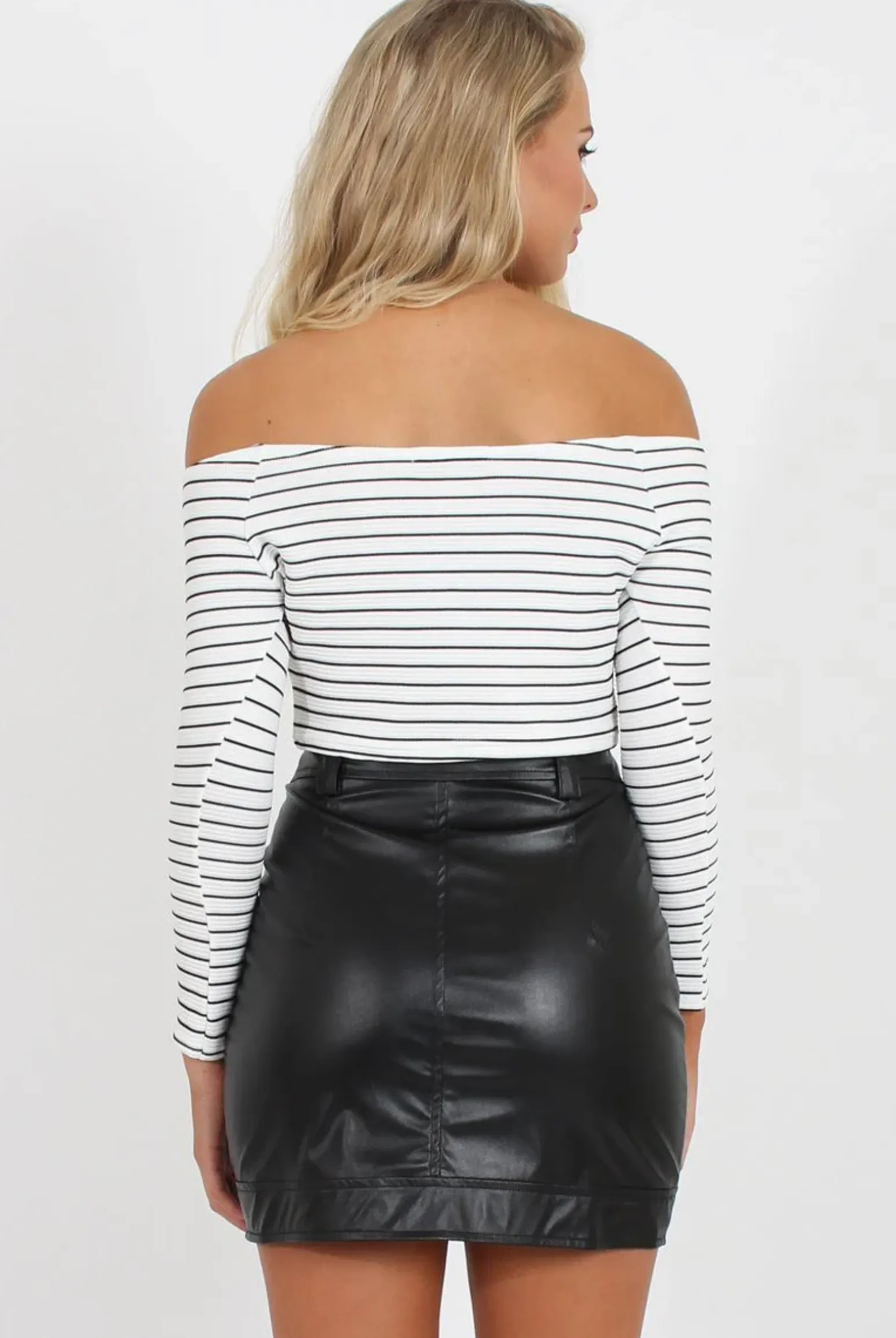 Rebellious Fashion Black Faux Leather Mini Skirt - Paige