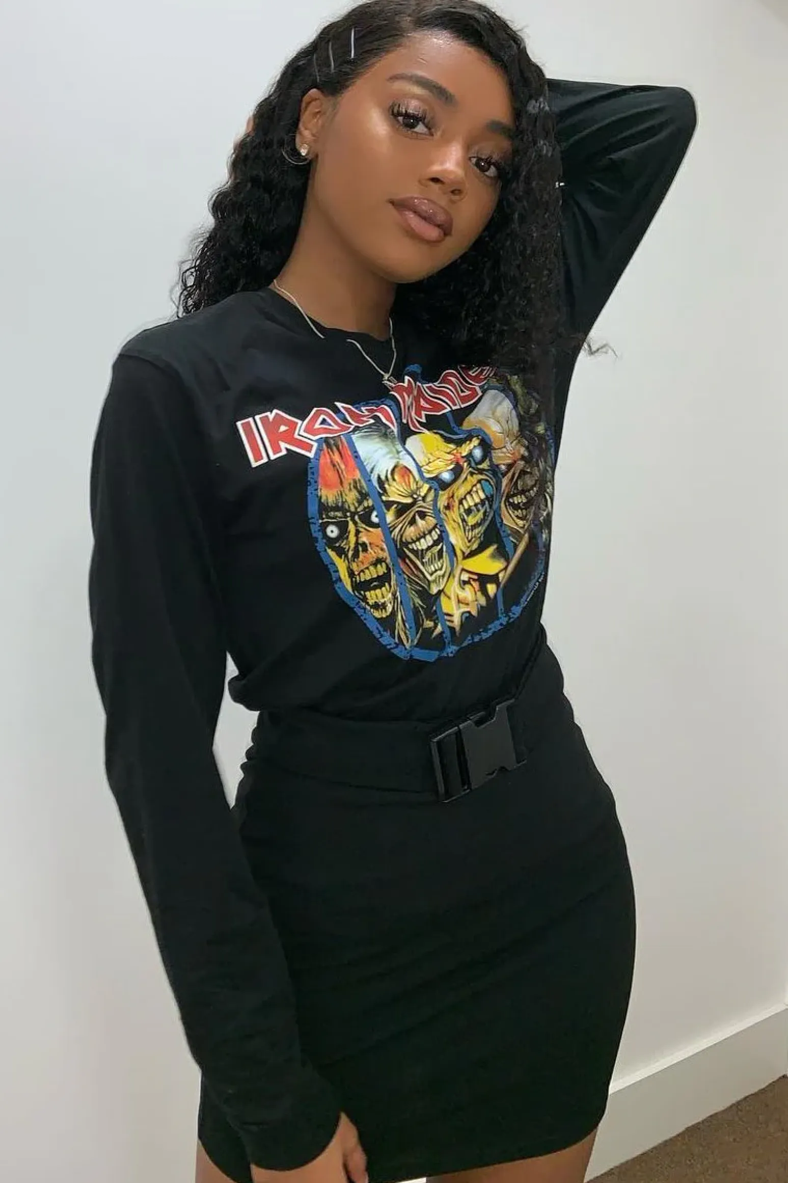 Rebellious Fashion Black Faux Suede Buckle Front Mini Skirt - Leya