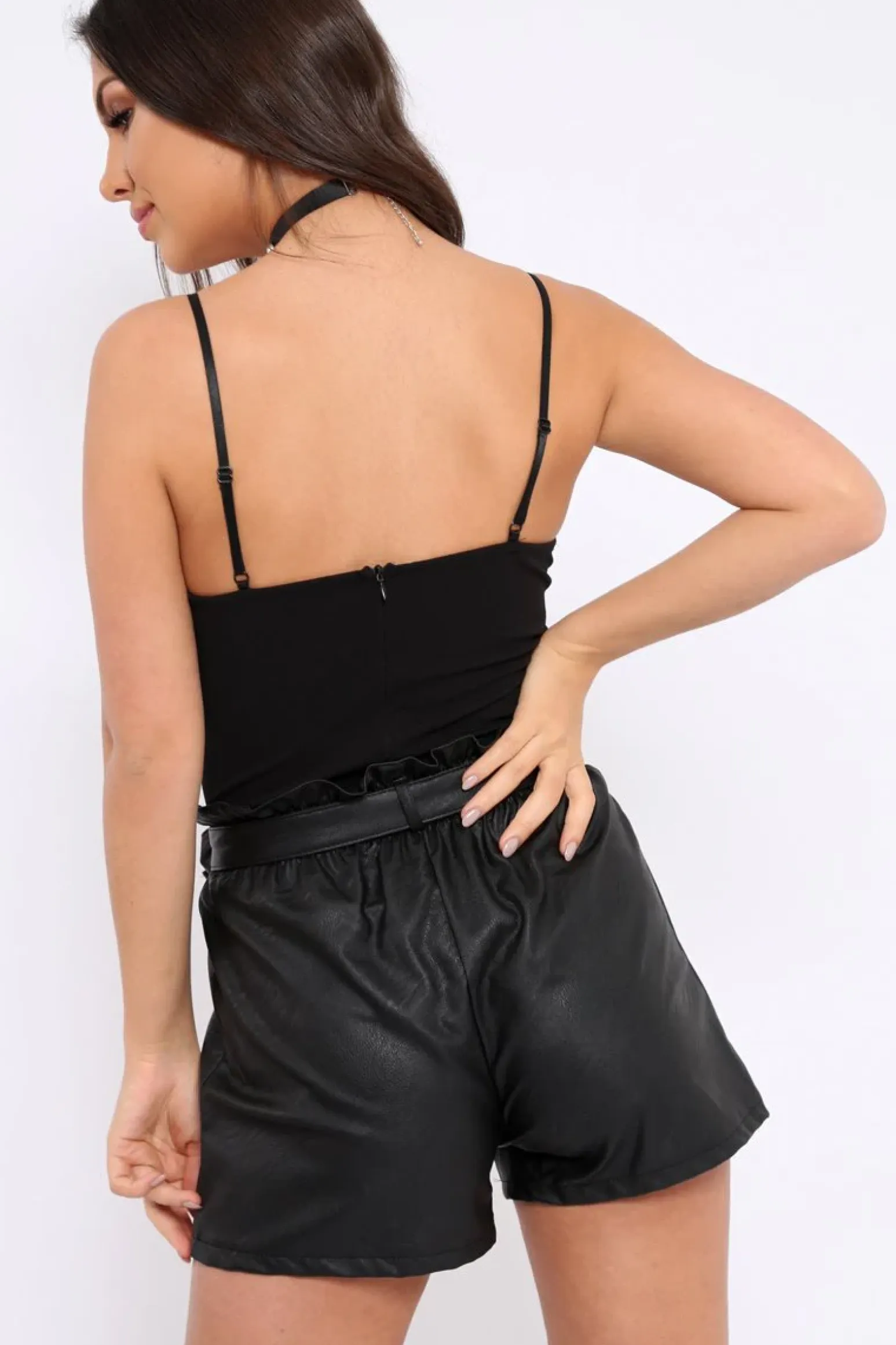 Rebellious Fashion Black Floral Cut Out Bodysuit - Tracy