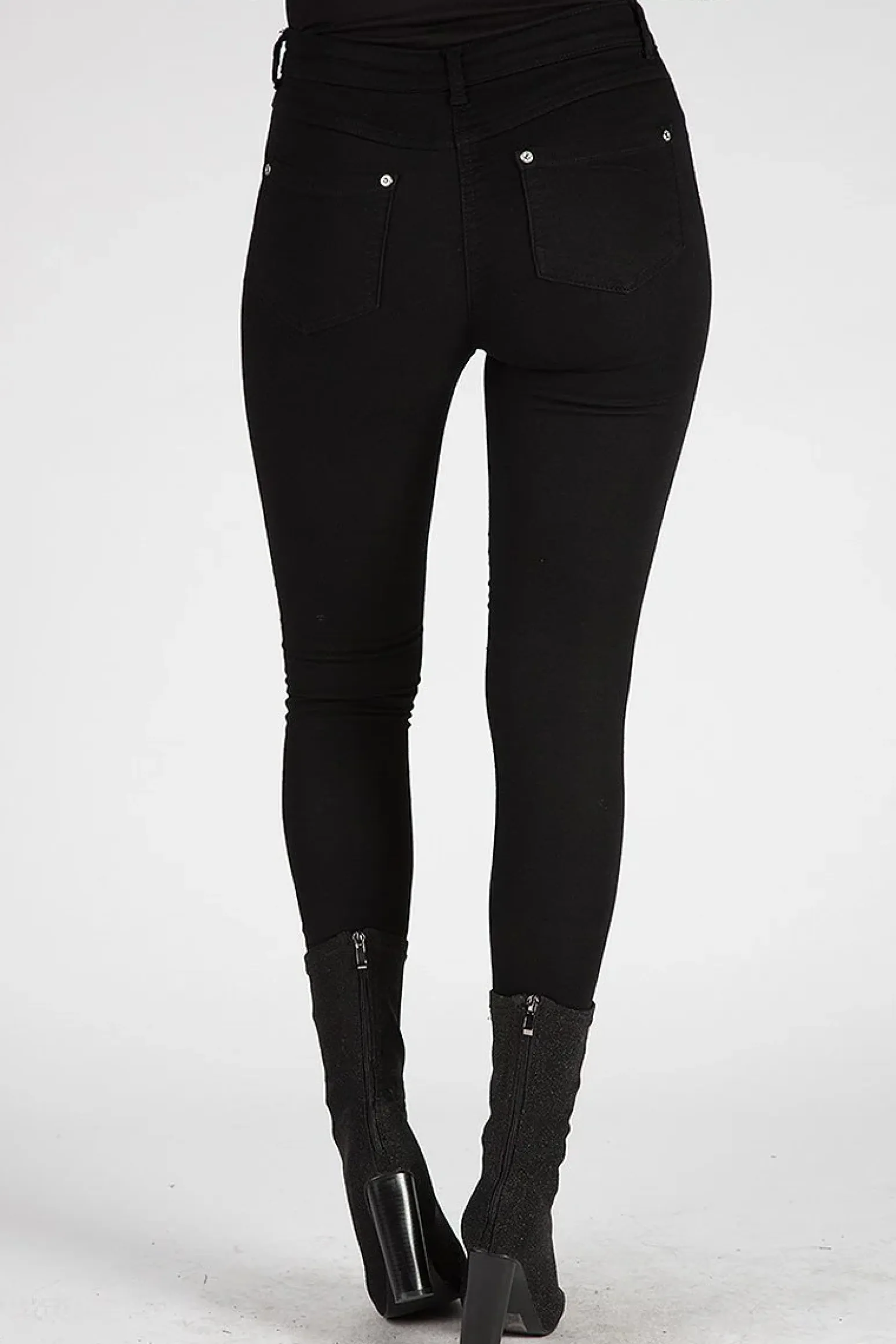 Rebellious Fashion Black Floral Embroidered Ripped Skinny Jeans - Ariel