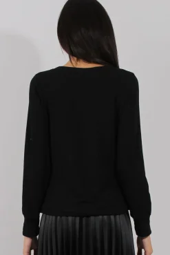 Rebellious Fashion Black Fluffy Ice Cream Jumper - Noella