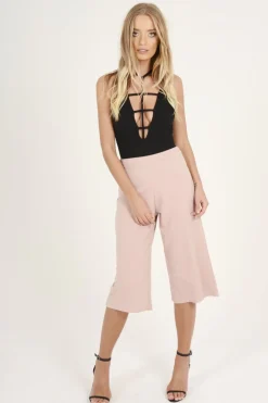 Rebellious Fashion Black Front Harness Bodysuit - Neema