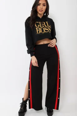 Rebellious Fashion Black Girl Boss Cropped Hoodie - Kelsy