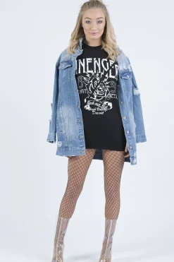 Rebellious Fashion Black Heavy Metal Cold Shoulder Jumper - Neve