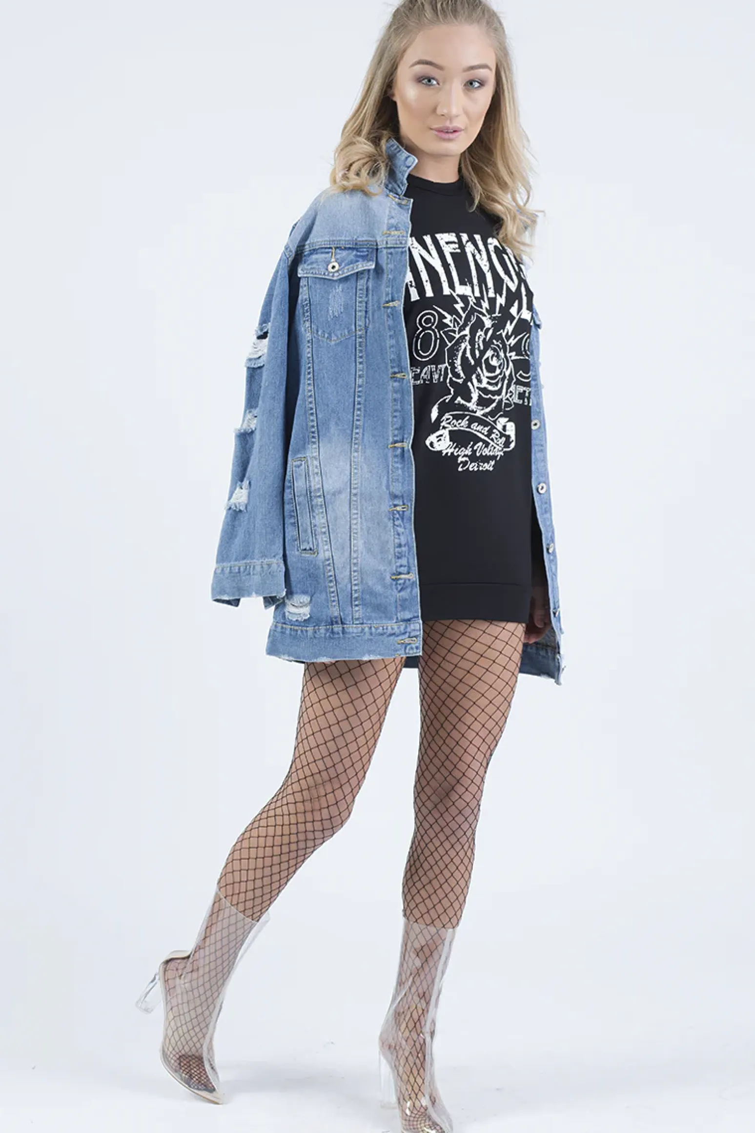 Rebellious Fashion Black Heavy Metal Cold Shoulder Jumper - Neve