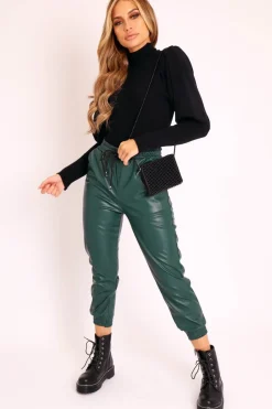 Rebellious Fashion Black High Neck Balloon Sleeve Jumper - Harriet