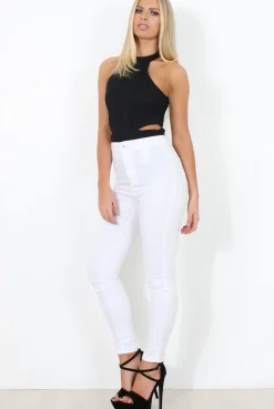 Rebellious Fashion Black High Neck Cut Out Bodysuit - Shelby