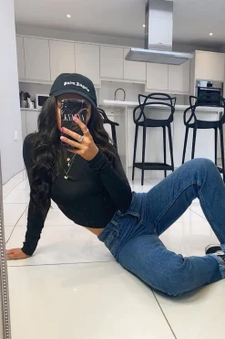 Rebellious Fashion Black High Neck Long Sleeve High Leg Bodysuit - Shyona