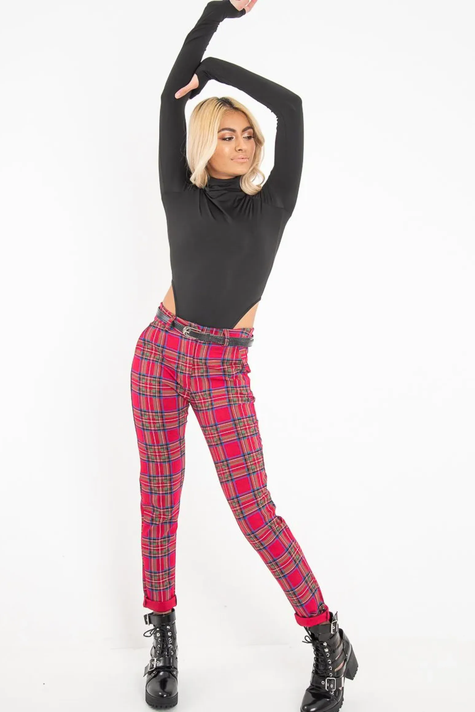 Rebellious Fashion Black High Neck Long Sleeve High Leg Bodysuit - Shyona