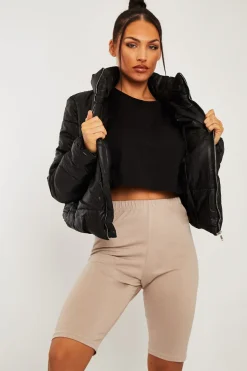 Rebellious Fashion Black High Neck Puffer Coat - Docie