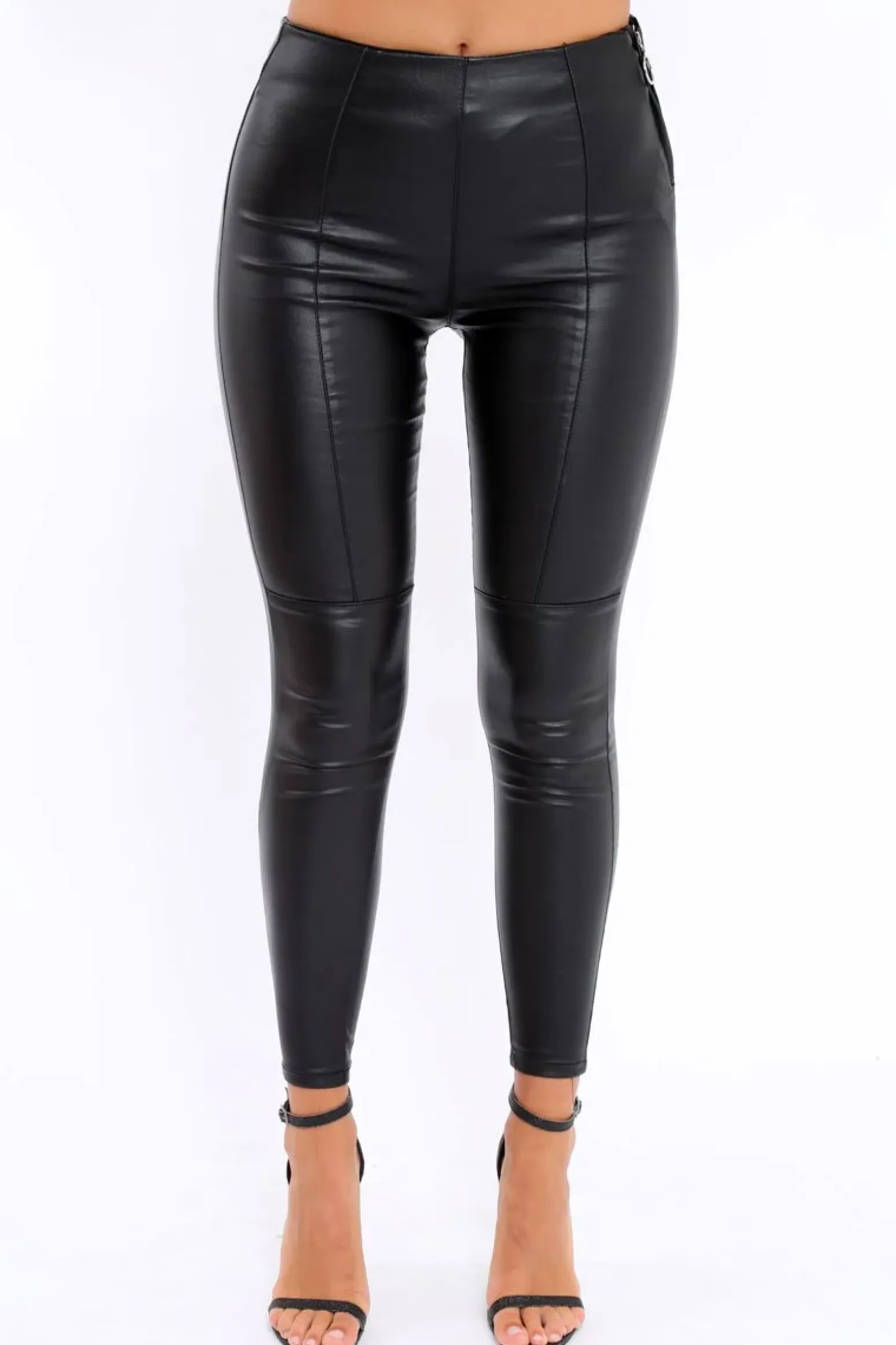 Rebellious Fashion Black High Waist Coated Skinny Jeans - Nicci