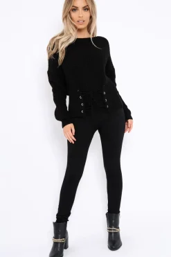 Rebellious Fashion Black High Waisted Shape Leggings - Binky