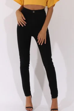 Rebellious Fashion Black High Waisted Skinny Fit Jeans - Nemesis