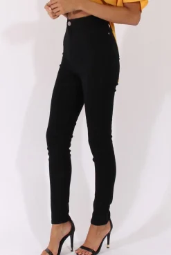 Rebellious Fashion Black High Waisted Skinny Fit Jeans - Nemesis