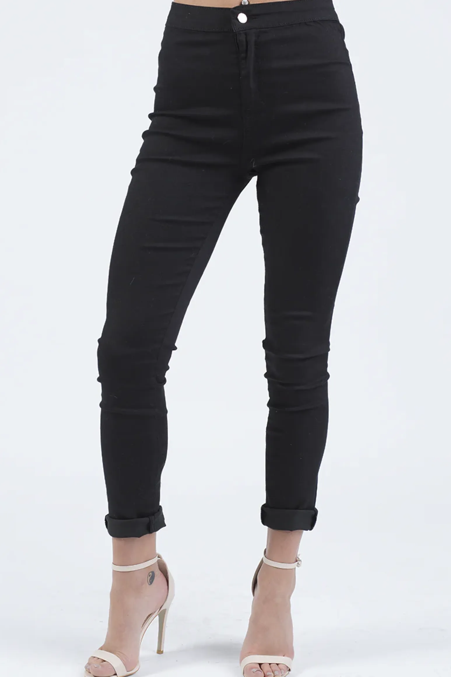 Rebellious Fashion Black High Waisted Skinny Jeans - Taylor