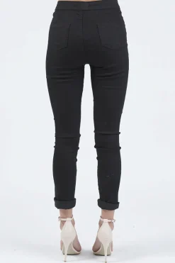 Rebellious Fashion Black High Waisted Skinny Jeans - Taylor