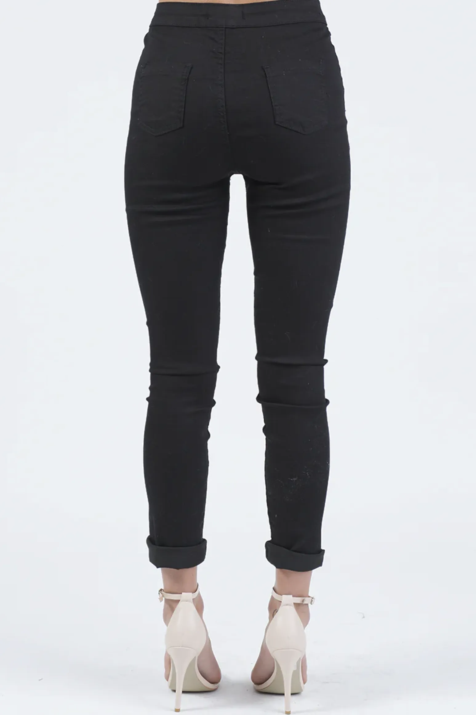 Rebellious Fashion Black High Waisted Skinny Jeans - Taylor