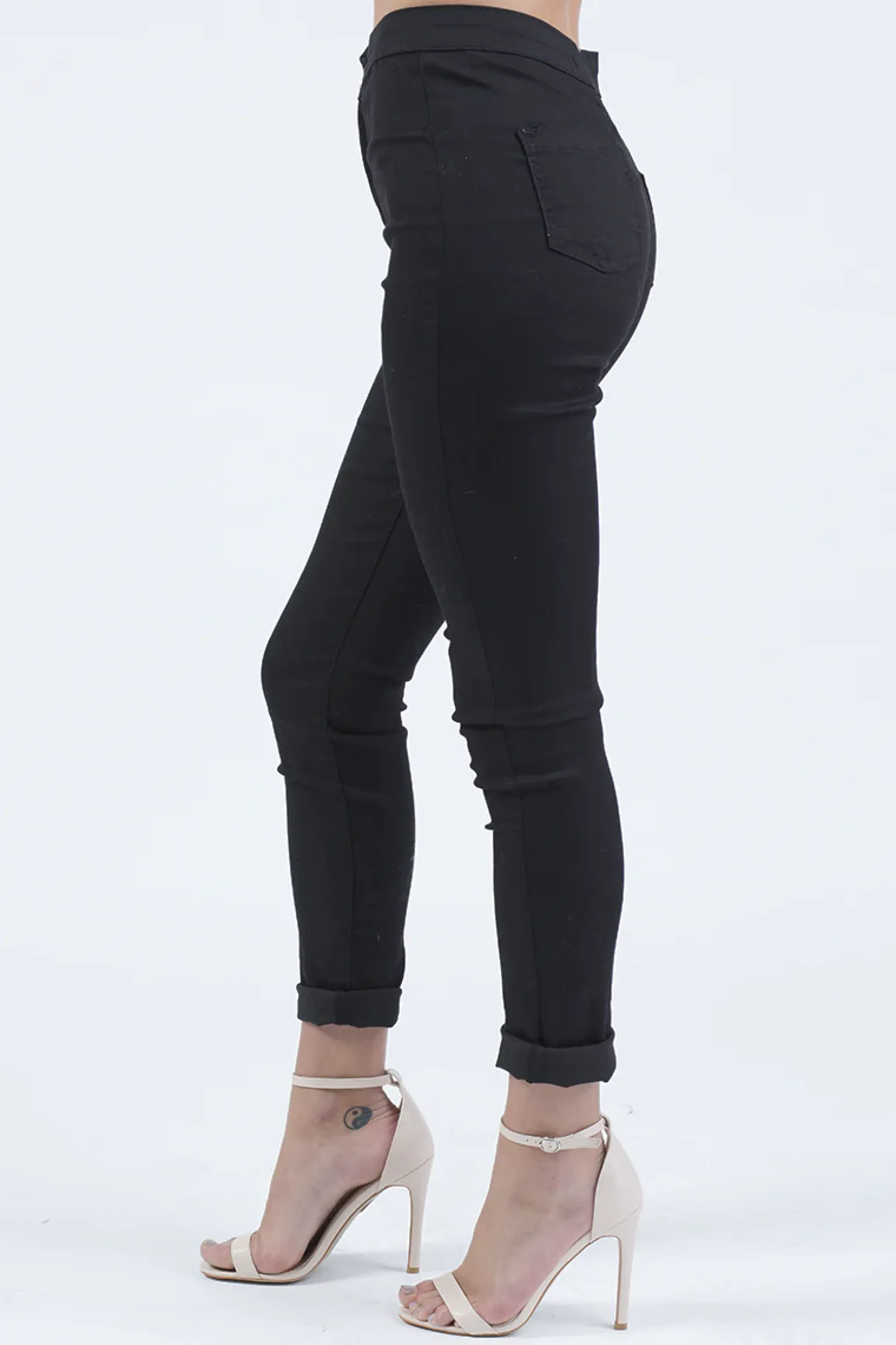 Rebellious Fashion Black High Waisted Skinny Jeans - Taylor