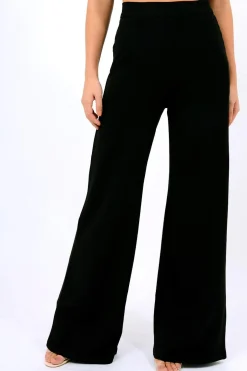 Rebellious Fashion Black High Waist Flare Trousers -Tisha
