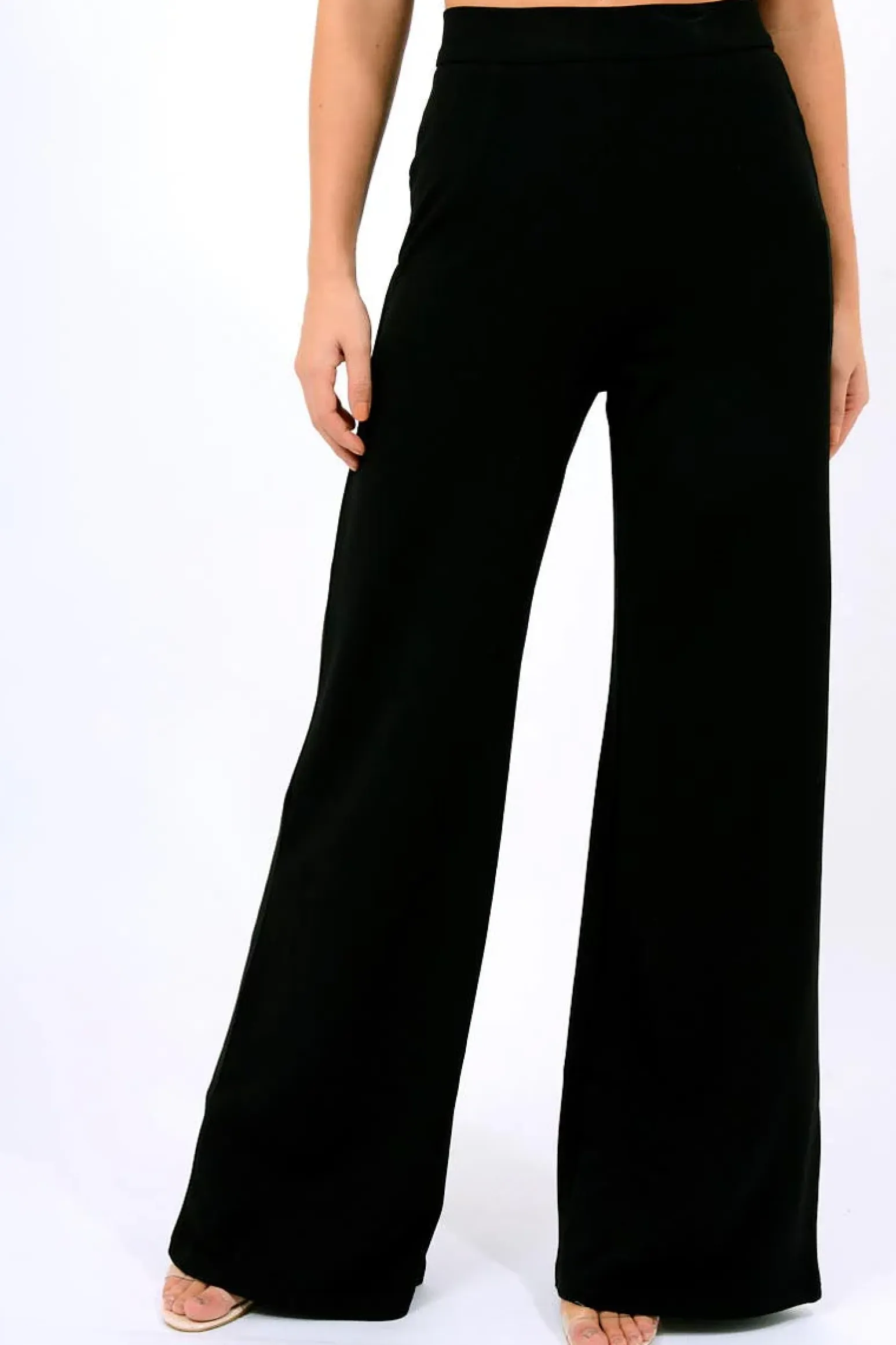 Rebellious Fashion Black High Waist Flare Trousers -Tisha