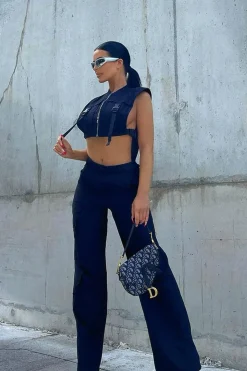Rebellious Fashion Black High Waist Pocket Cargo Trousers - Raine
