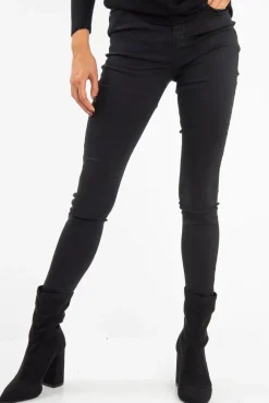 Rebellious Fashion Black High Waist Skinny Fit Jeans - Araia