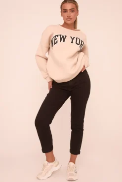 Rebellious Fashion Black High Waist Stretch Turn Up Hem Mom Jeans - Corra