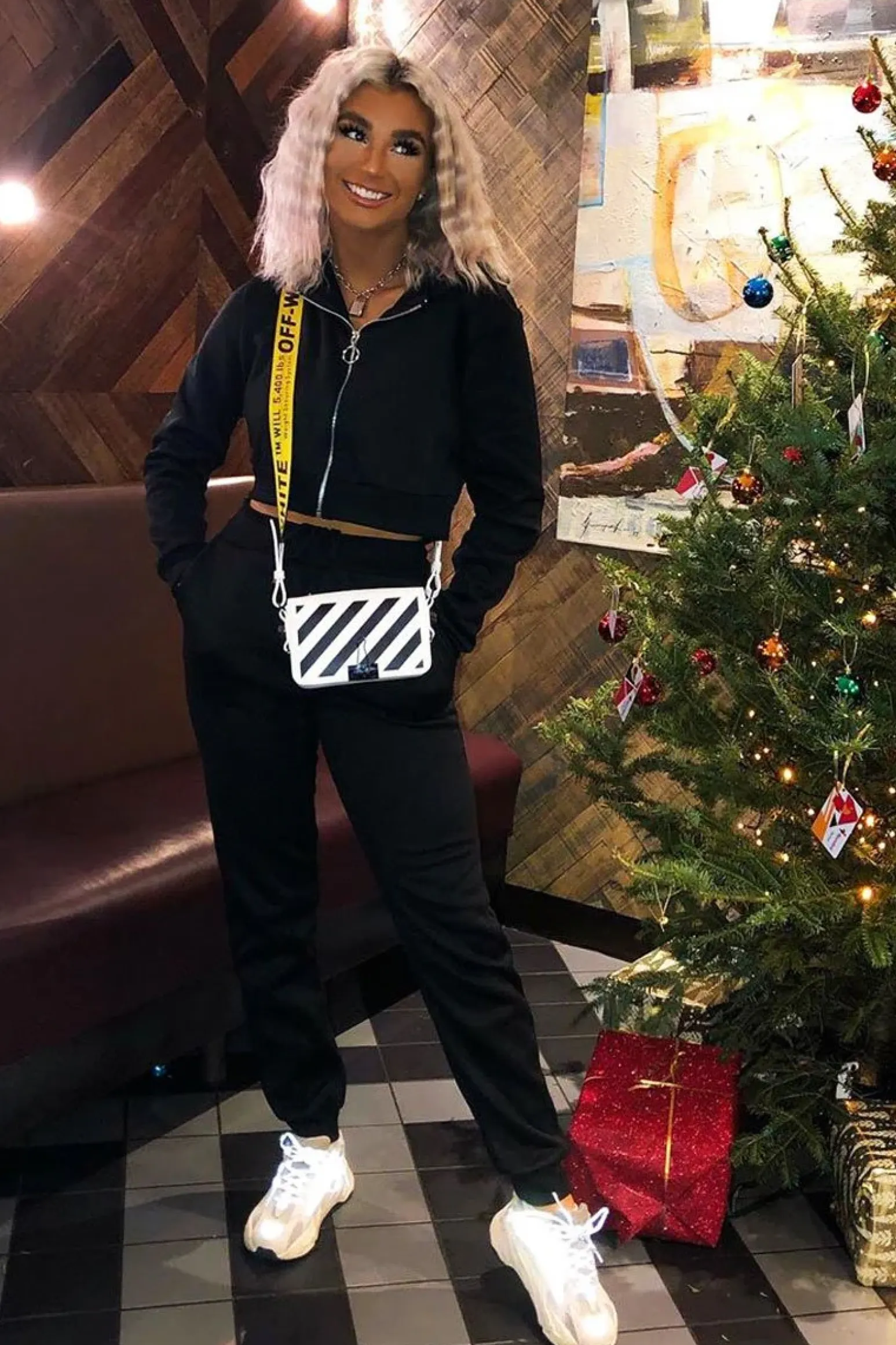 Rebellious Fashion Black Hoodie and Joggers Loungewear Co-ord Set - Bluebell