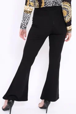 Rebellious Fashion Black Kick Flare Pants - Rita