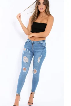 Rebellious Fashion Black Knit Frill Bandeau Crop Top - Poppy