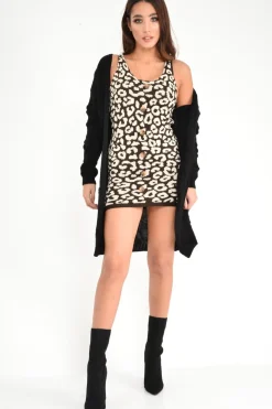Rebellious Fashion Black Knitted Longline Bobble Cardigan - Annette