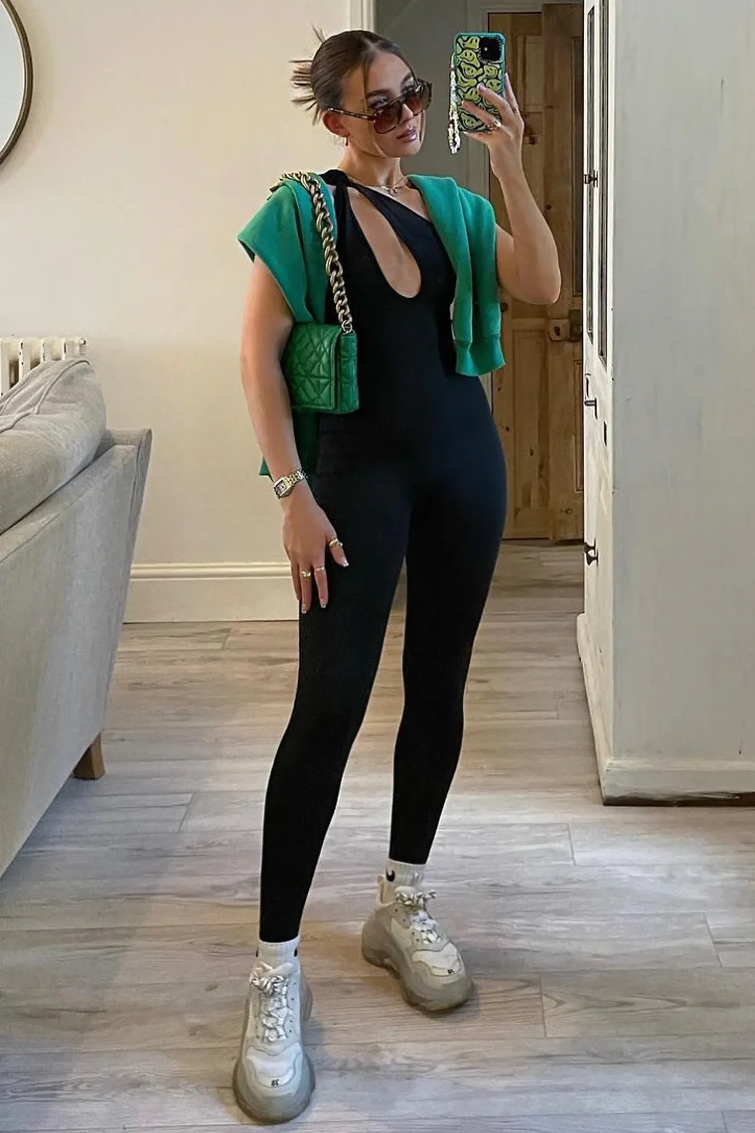 Rebellious Fashion Black Knot Strap Slinky Jumpsuit - Imani