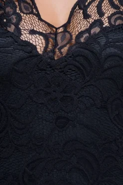 Rebellious Fashion Black Lace Bodysuit - Aubrey