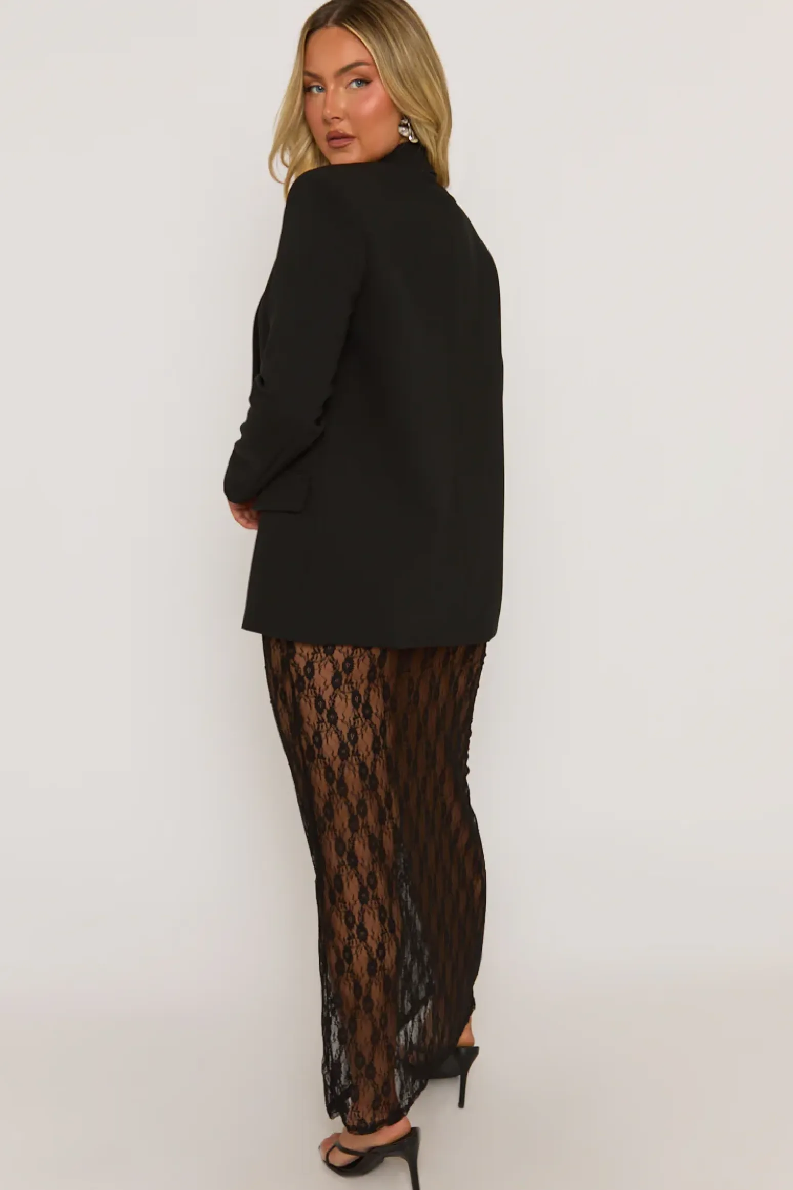 Rebellious Fashion Black Lace Maxi Skirt - Sancha