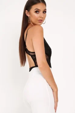 Rebellious Fashion Black Lace Mesh Bodysuit - Nakiya