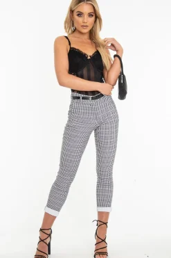 Rebellious Fashion Black Lace Mesh Stripe Cup Detail Bodysuit - India