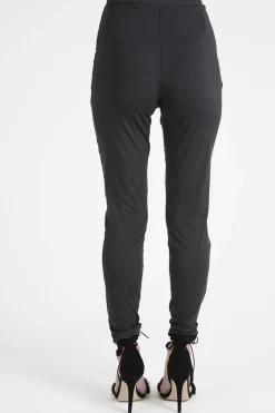 Rebellious Fashion Black Lace Up Front Leggings - Hazel