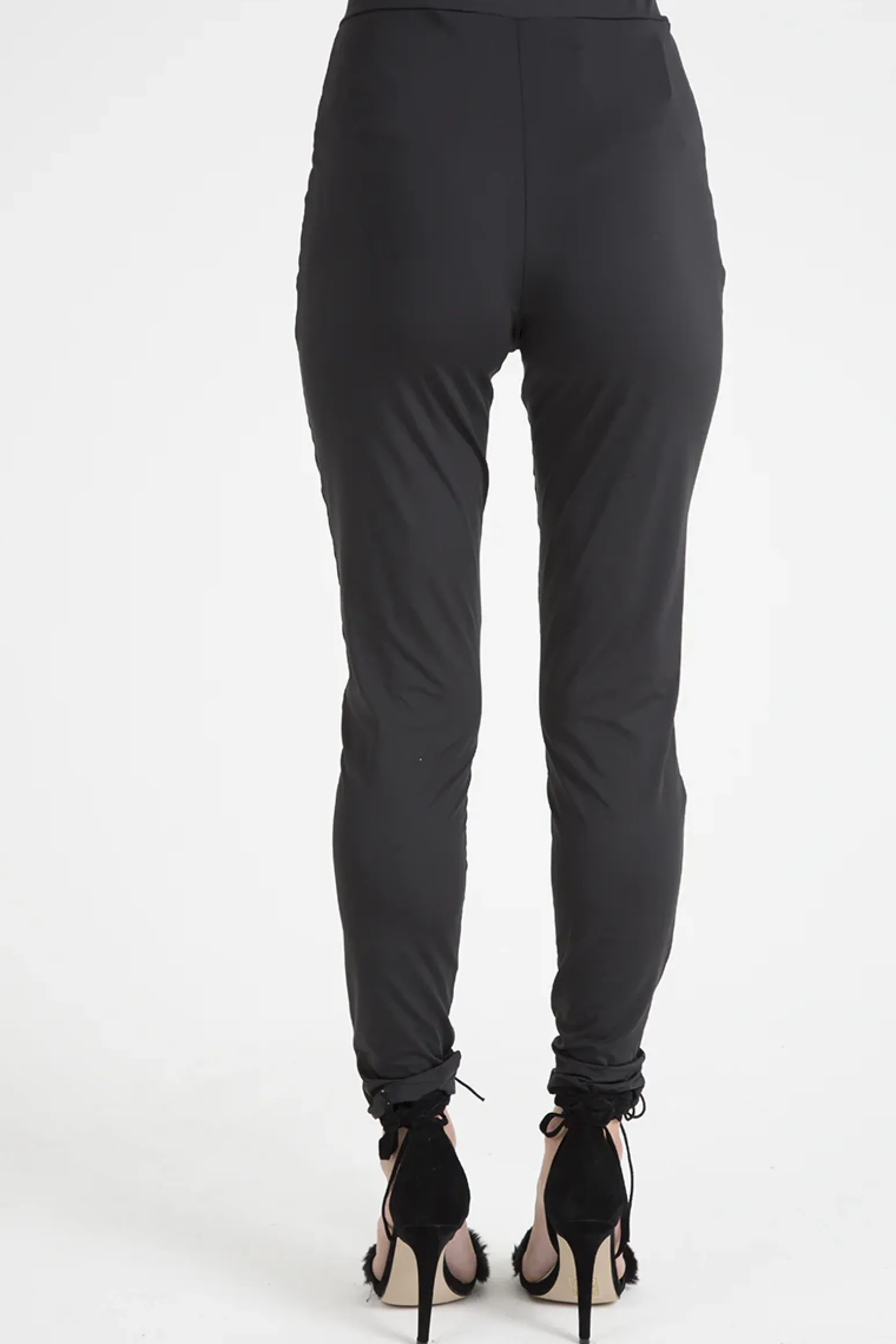Rebellious Fashion Black Lace Up Front Leggings - Hazel