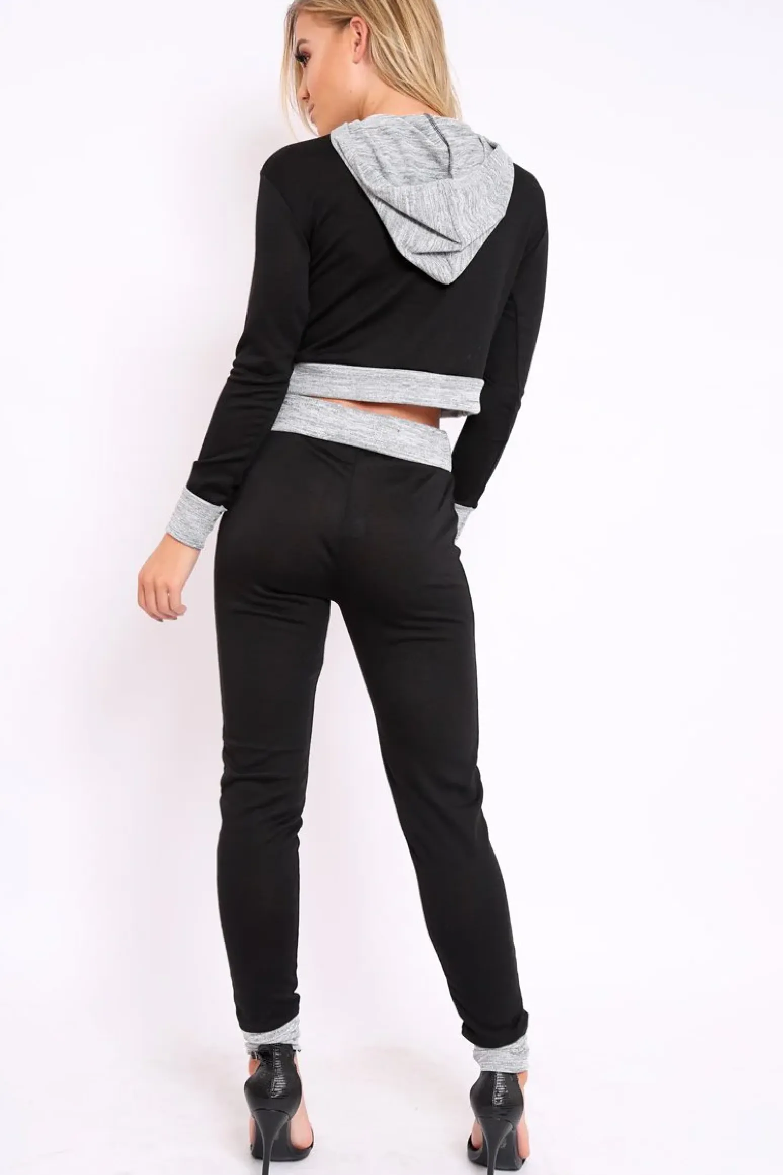Rebellious Fashion Black Large Snake Applique Loungewear Set - Evie