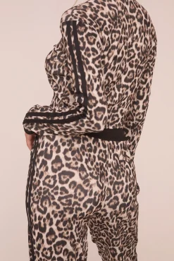 Rebellious Fashion Black Leopard Print Crop Top & Straight Leg Trousers Co-ord Set - Kurt