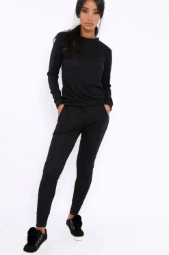 Rebellious Fashion Black Loungewear Set-Josie