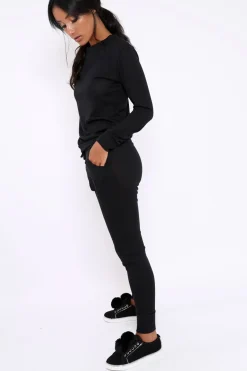 Rebellious Fashion Black Loungewear Set-Josie