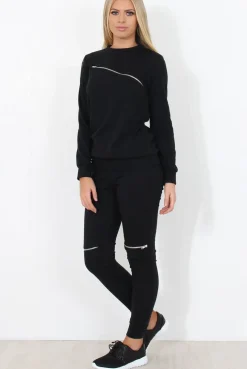 Rebellious Fashion Black Loungewear Set - Khloe