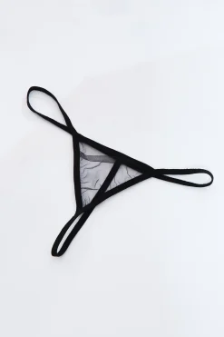 Rebellious Fashion Black Mesh Belted Lingerie Robe Set - Dani