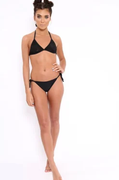 Rebellious Fashion Black Mesh Heart Triangle Bikini - Roma