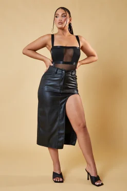 Rebellious Fashion Black Mesh Panel Backless Bodysuit - Jane
