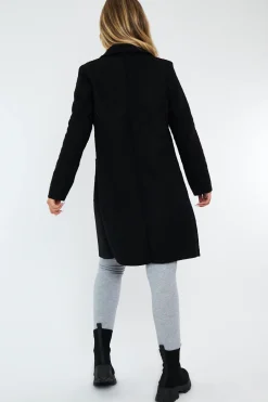 Rebellious Fashion Black Mid Length Teddy Coat - Madelin