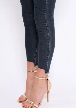 Rebellious Fashion Black Mid Wash Deep Hem Jeans - Pipper